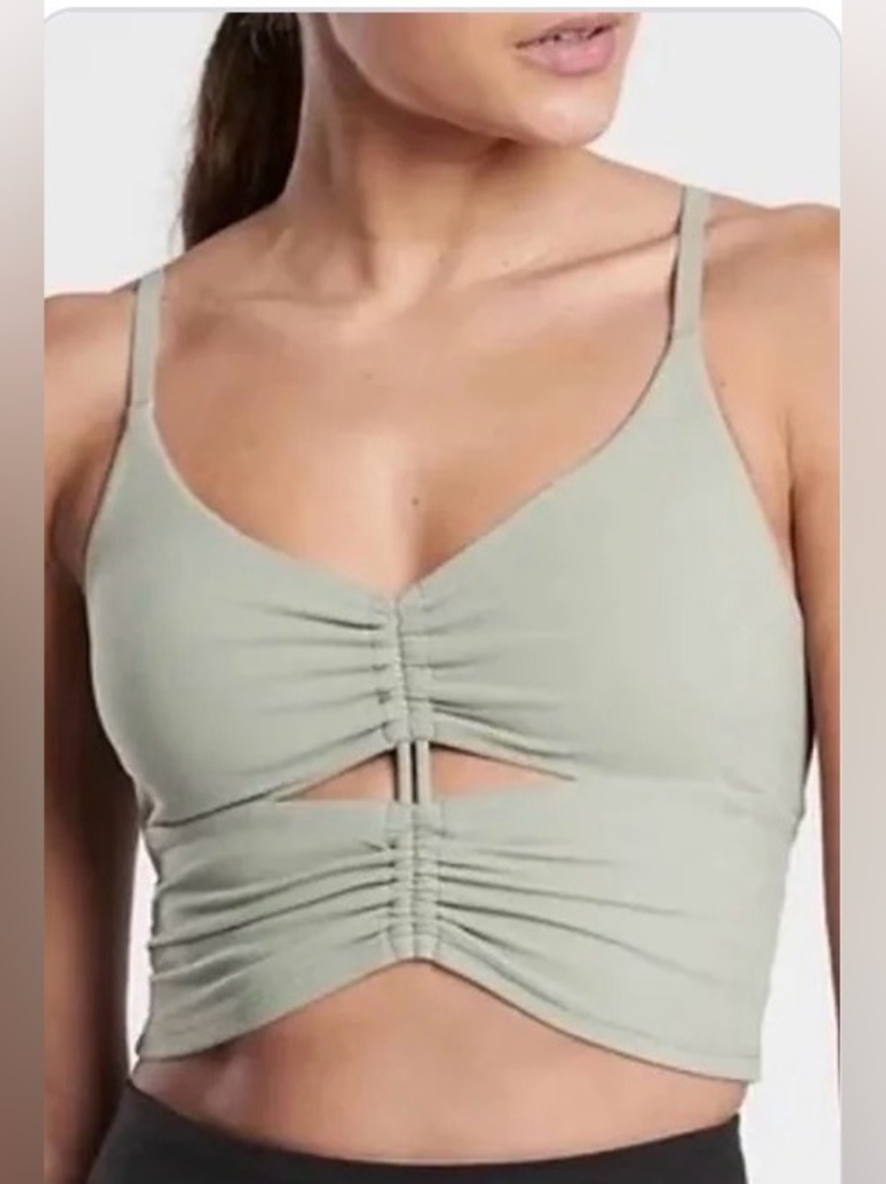 Athleta Light Sage Ruched Sports Bralette Top (Women’s Medium M)